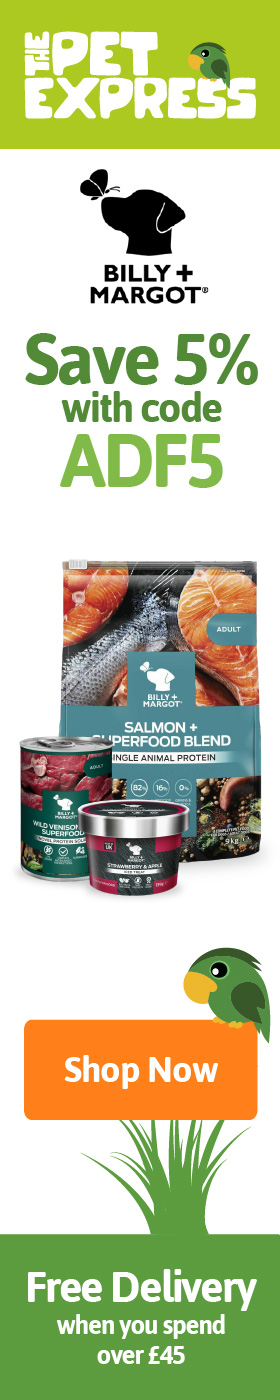 Get 5% off your next order of Billy & Margot dog food from The Pet Express!